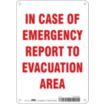 In Case Of Emergency Report To Evacuation Area Signs