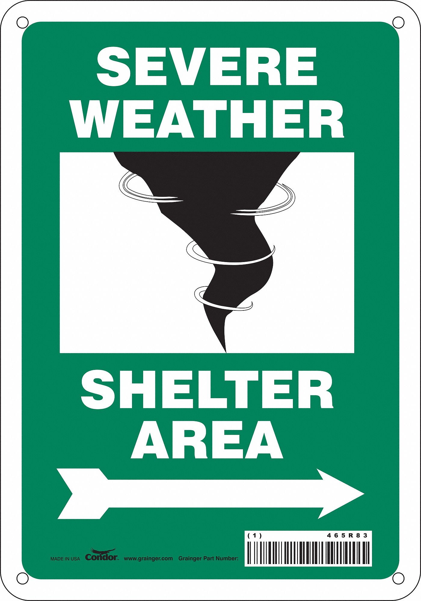 Safety Sign: Polyethylene, Mounting Holes Sign Mounting, 10 in x 7 in Nominal Sign Size