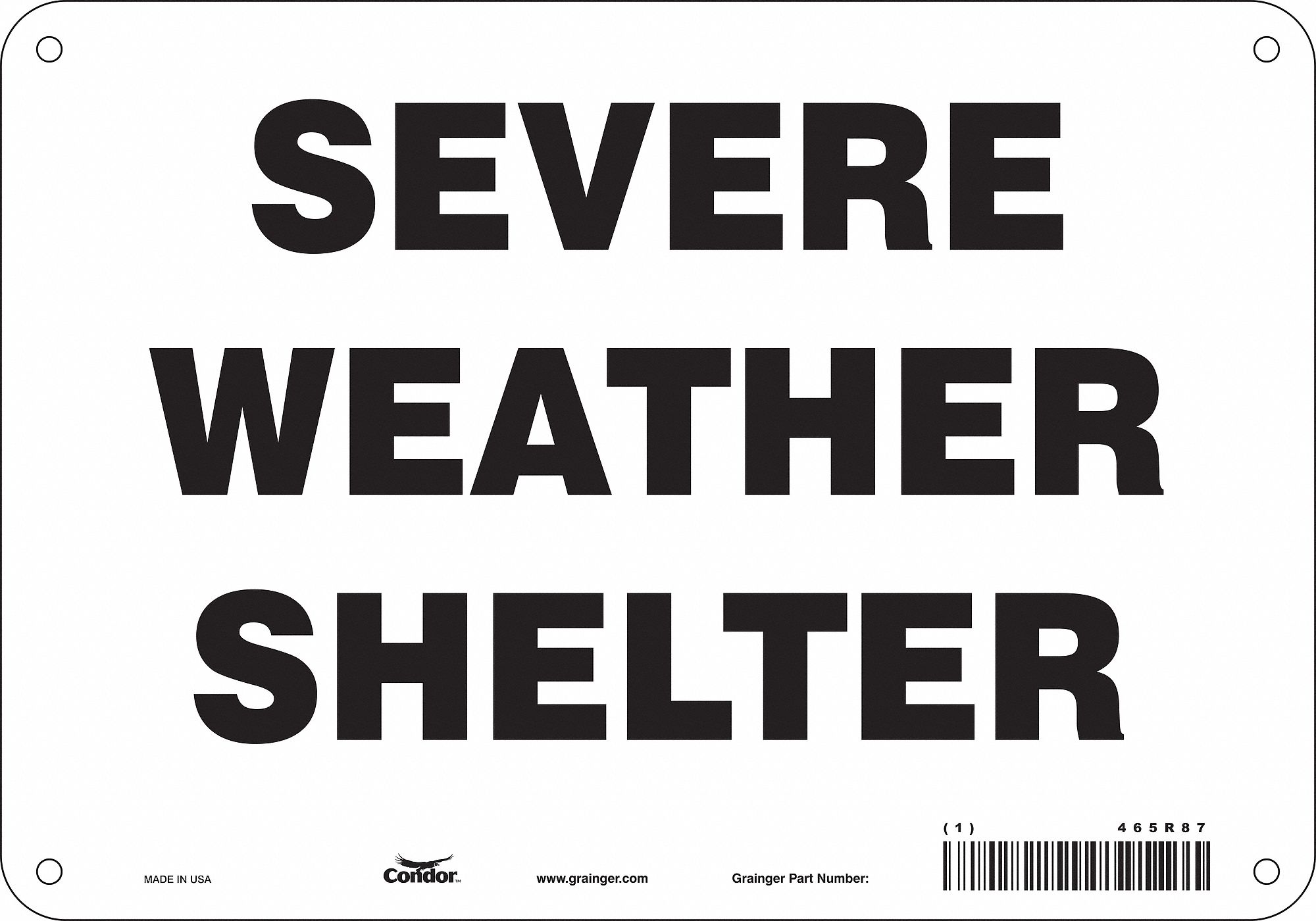 Safety Sign, 7 in x 10 in, Aluminum