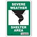 Severe Weather Shelter Area Signs