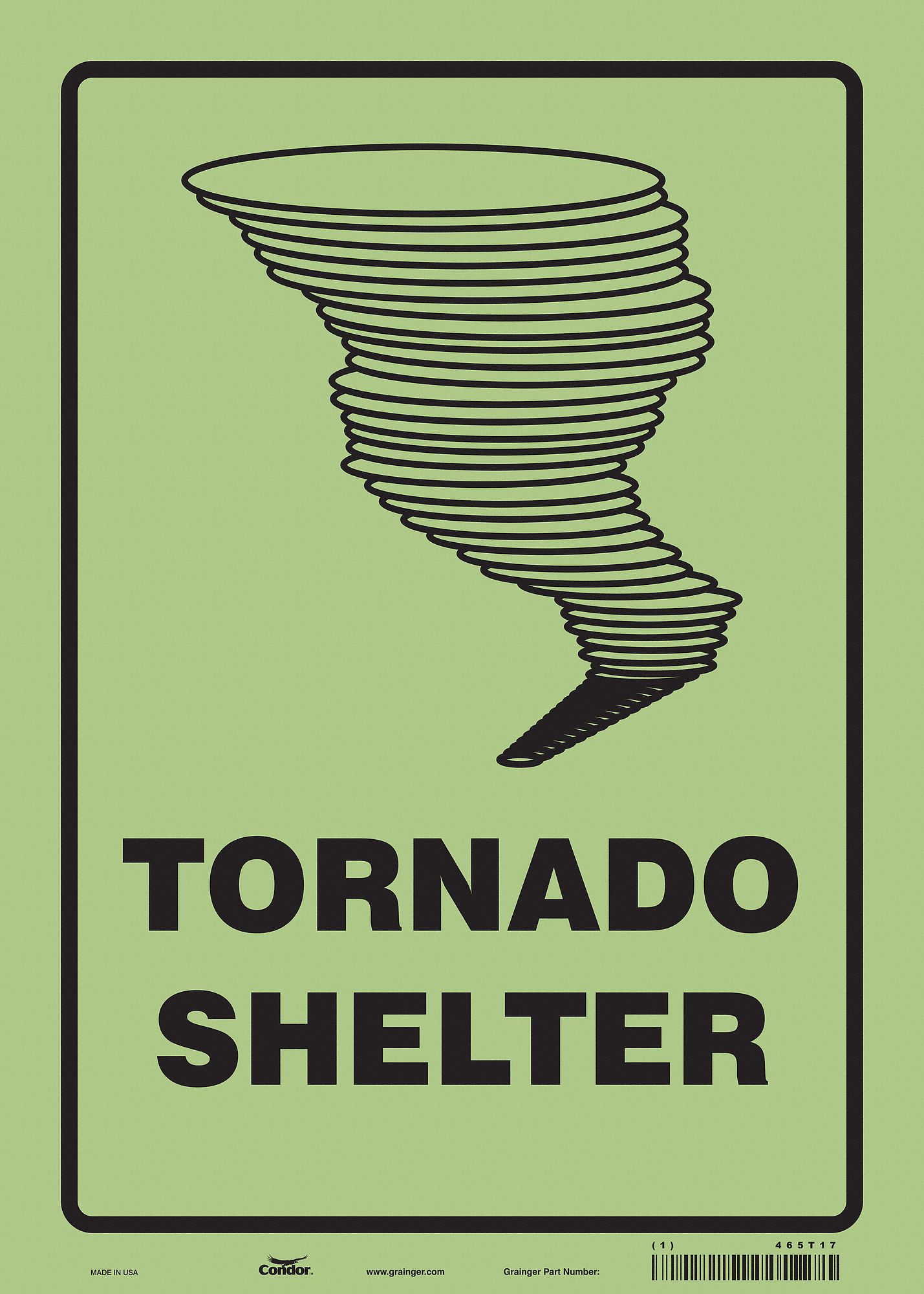 Safety Sign: Glow Vinyl, Adhesive Sign Mounting, 14 in x 10 in Nominal Sign Size, Glow In The Dark