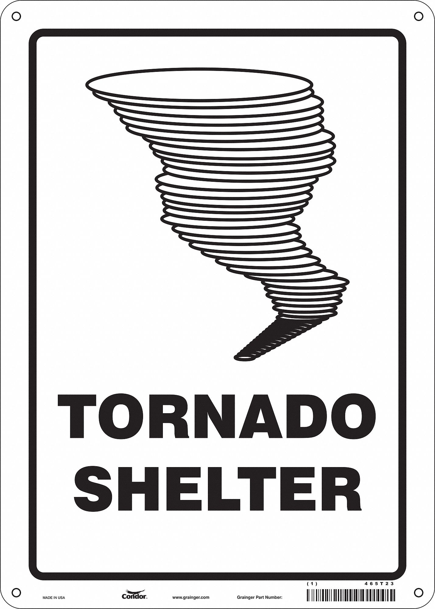 Safety Sign: Polyethylene, Mounting Holes Sign Mounting, 14 in x 10 in Nominal Sign Size