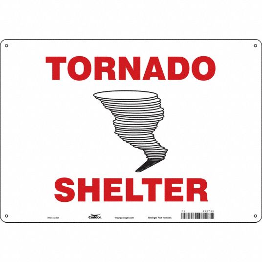 CONDOR Safety Sign, Tornado Shelter, Sign Header No Header ...