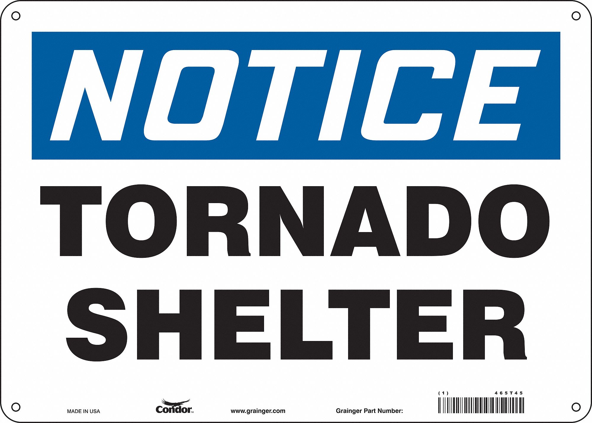 Safety Sign: Aluminum, Mounting Holes Sign Mounting, 10 in x 14 in Nominal Sign Size, 0.032 in Thick