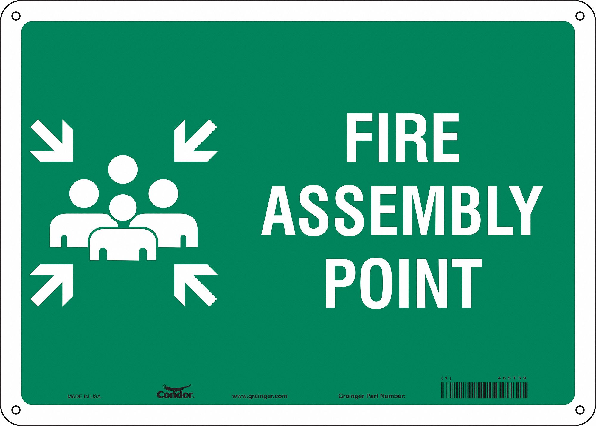 Safety Sign: Aluminum, Mounting Holes Sign Mounting, 10 in x 14 in Nominal Sign Size, 0.032 in Thick