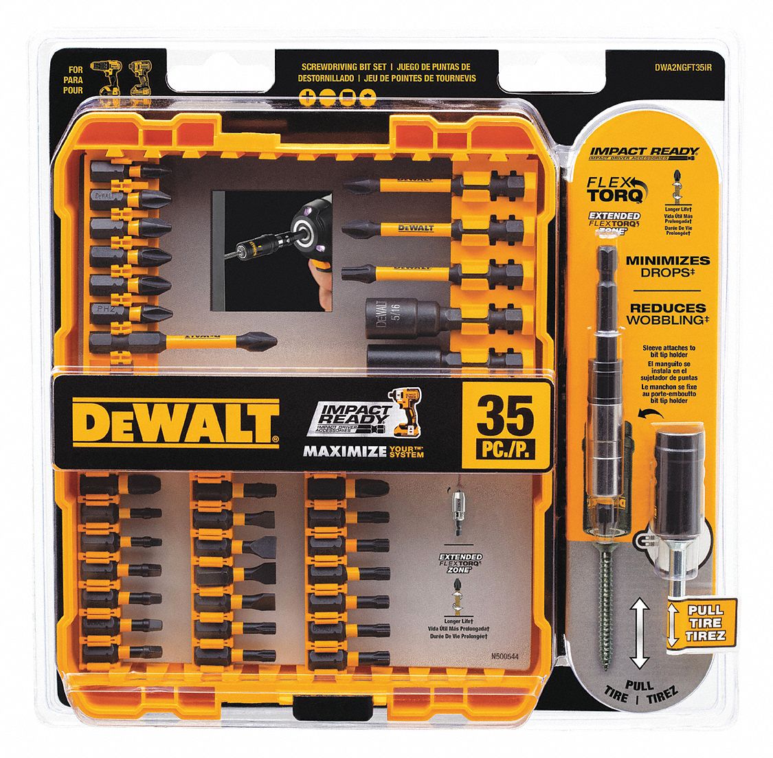 SCREWDRIVER BIT SET,STEEL,35 PCS.