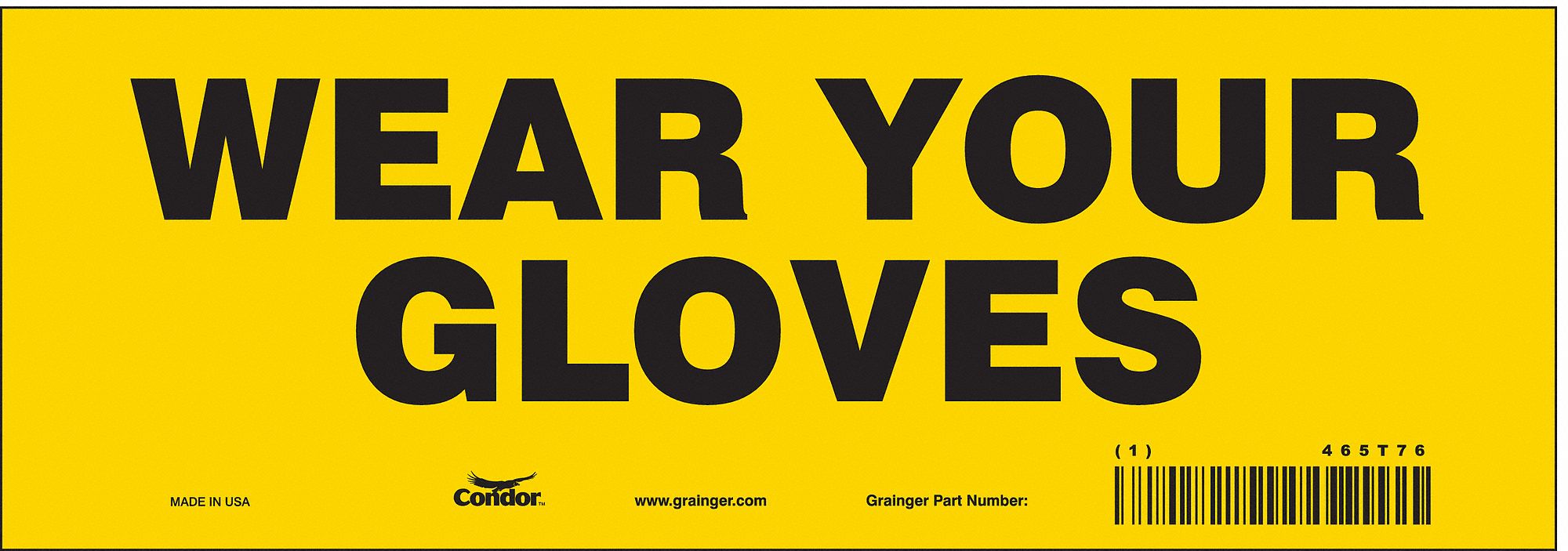 Safety Sign, 3.5in x 10in, Vinyl