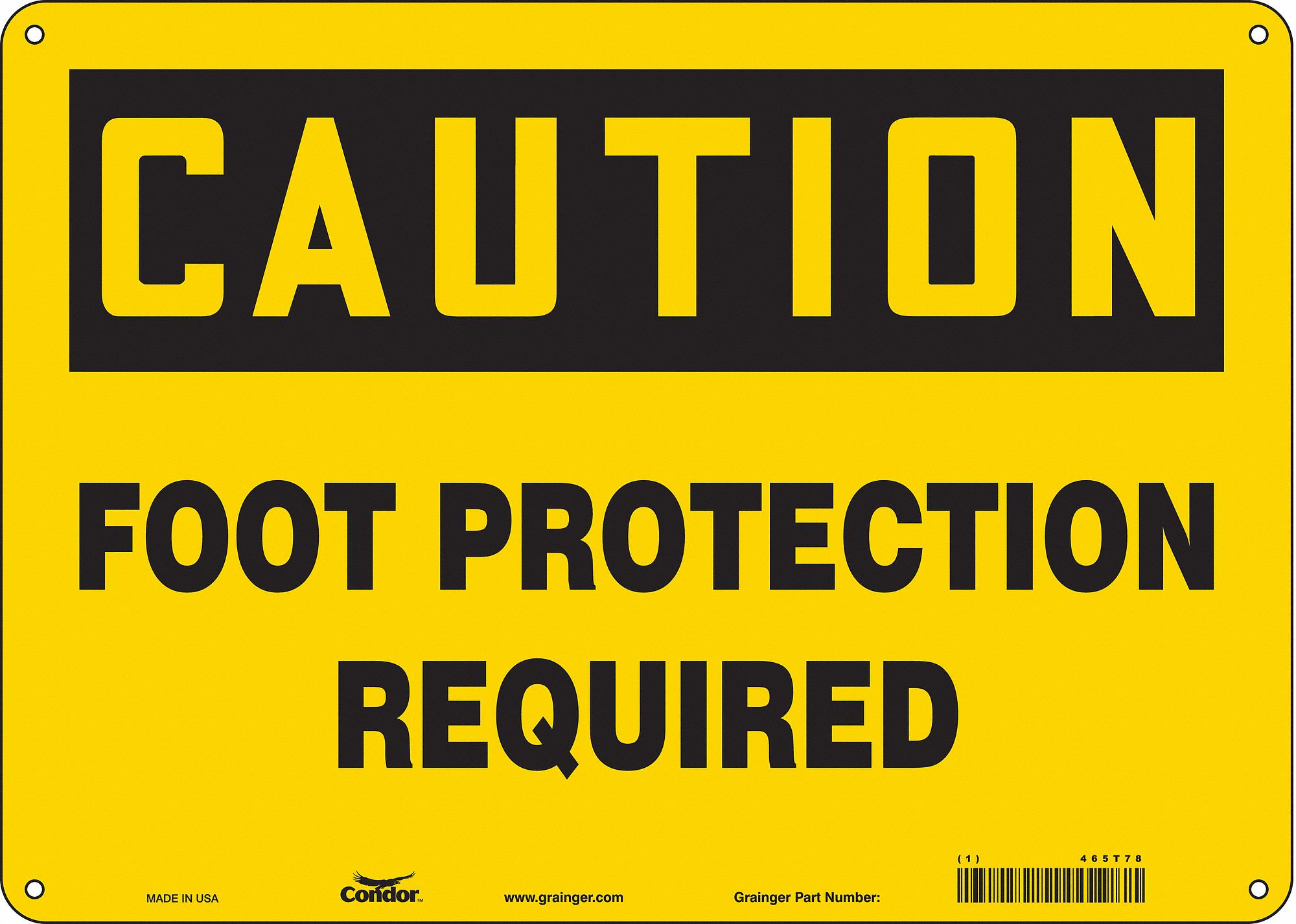 Safety Sign: Aluminum, Mounting Holes Sign Mounting, 10 in x 14 in Nominal Sign Size, 0.032 in Thick
