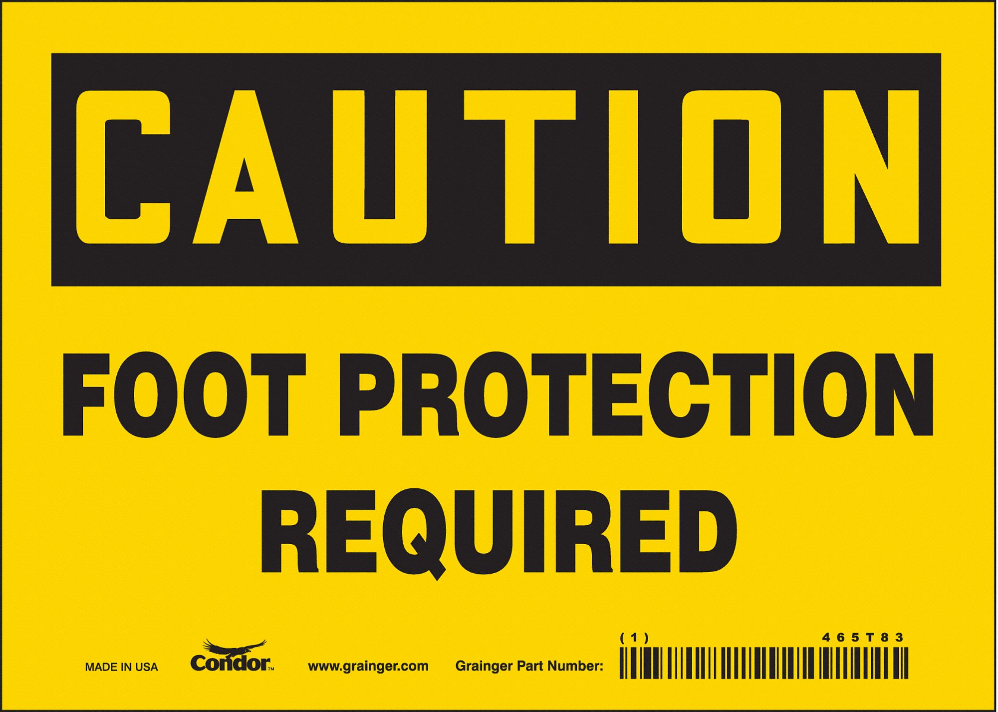 Safety Sign: Vinyl, Adhesive Sign Mounting, 5 in x 7 in Nominal Sign Size, Not Retroreflective, Wall