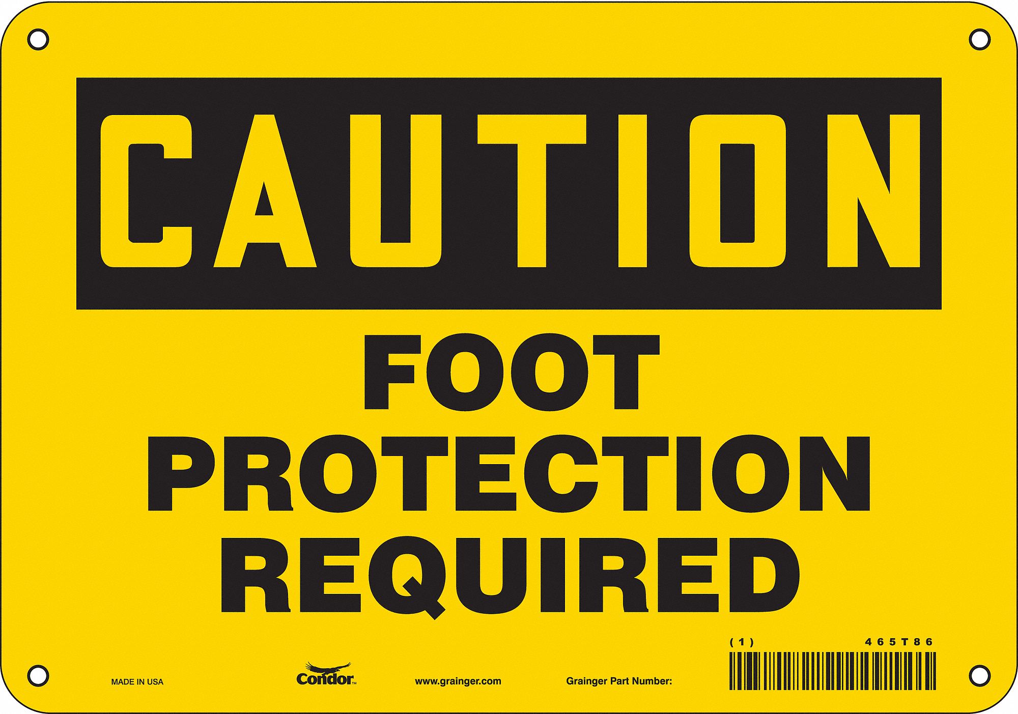 Safety Sign: Aluminum, Mounting Holes Sign Mounting, 7 in x 10 in Nominal Sign Size, 0.032 in Thick