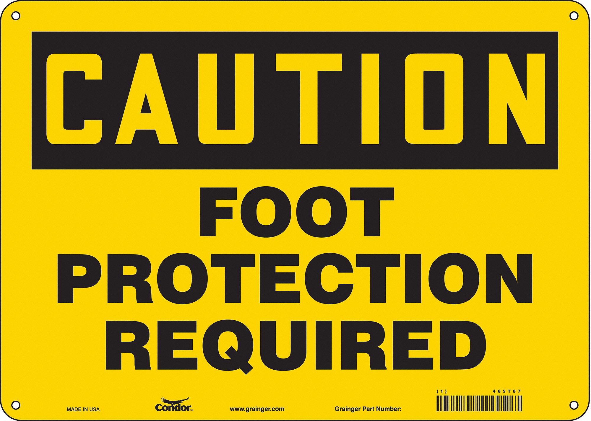 Safety Sign: Aluminum, Mounting Holes Sign Mounting, 10 in x 14 in Nominal Sign Size, 0.032 in Thick