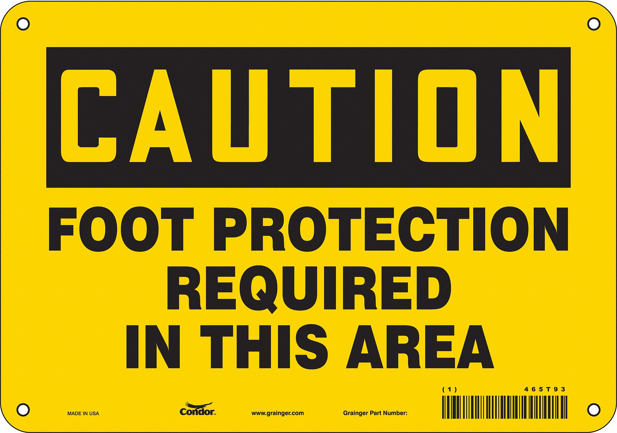 Safety Sign: Aluminum, Mounting Holes Sign Mounting, 7 in x 10 in Nominal Sign Size, 0.032 in Thick