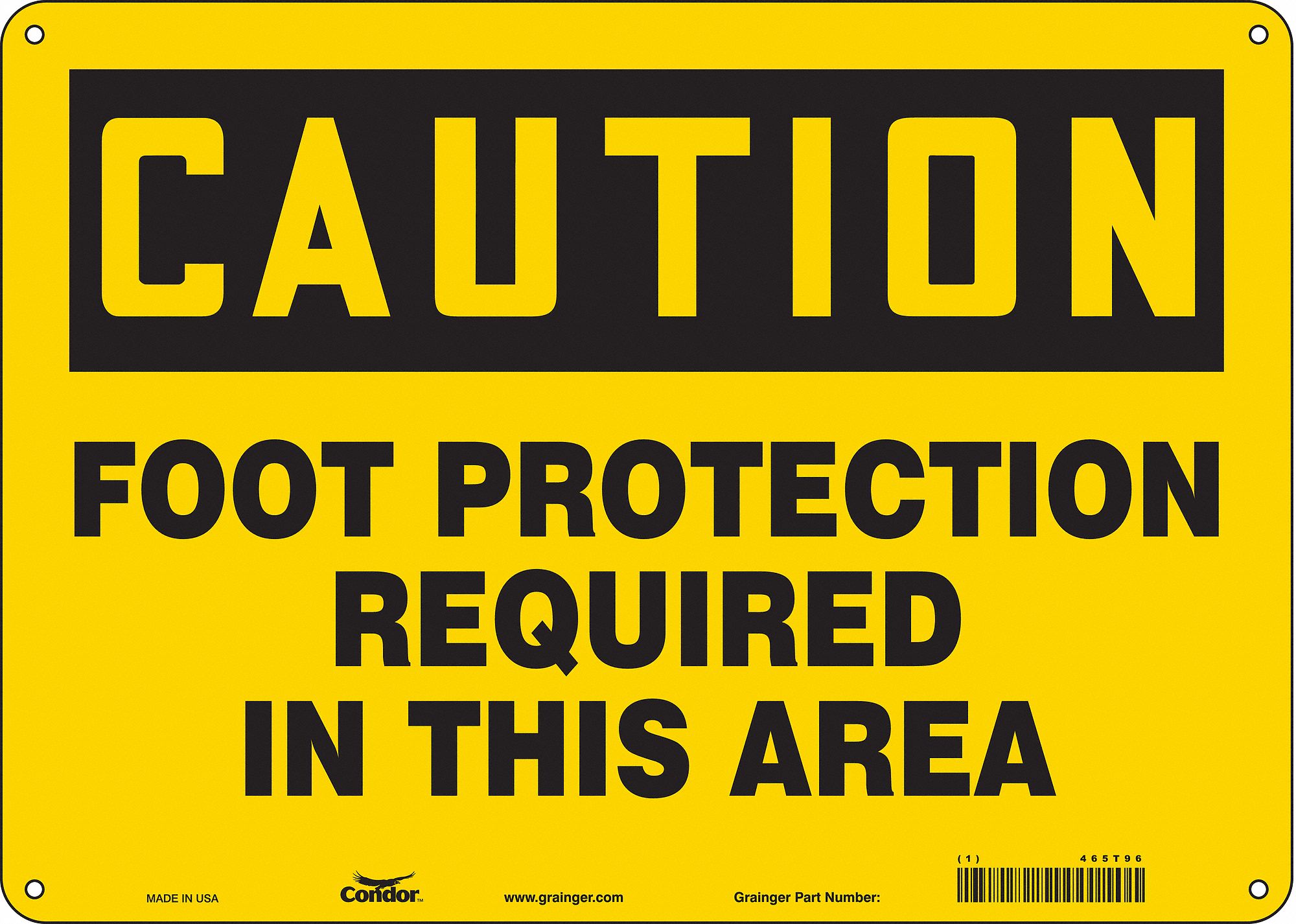 Safety Sign: Polyethylene, Mounting Holes Sign Mounting, 10 in x 14 in Nominal Sign Size, Caution
