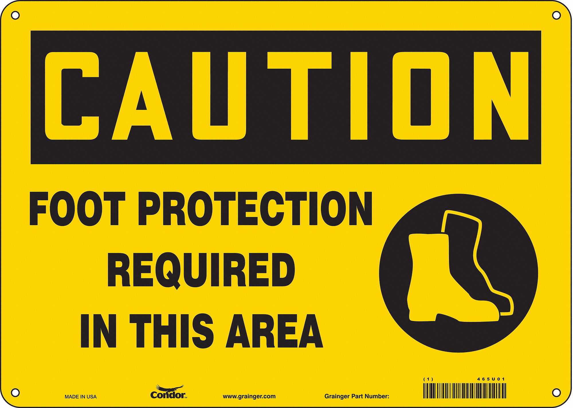 Safety Sign: Aluminum, Mounting Holes Sign Mounting, 10 in x 14 in Nominal Sign Size, 0.032 in Thick