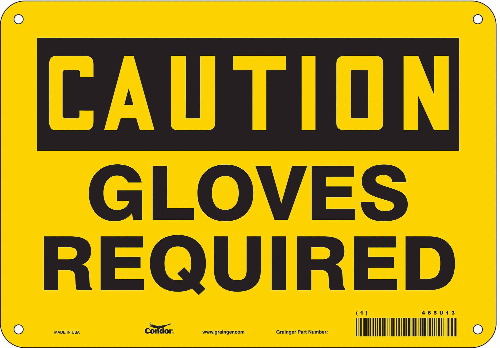 Safety Sign: Aluminum, Mounting Holes Sign Mounting, 7 in x 10 in Nominal Sign Size, 0.032 in Thick