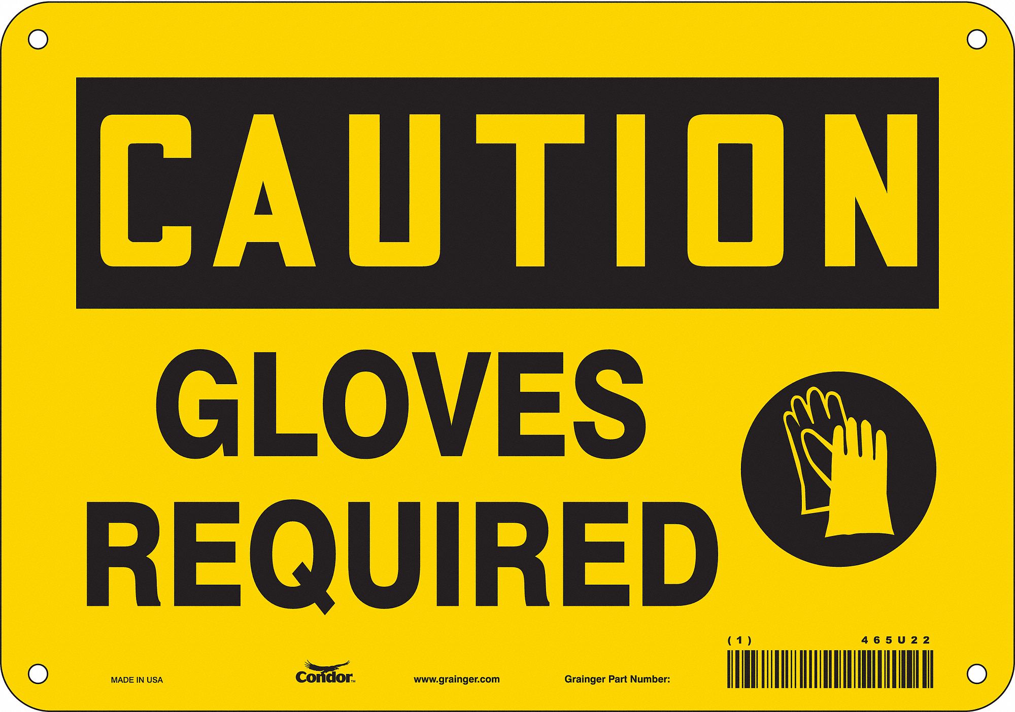 Safety Sign: Aluminum, Mounting Holes Sign Mounting, 7 in x 10 in Nominal Sign Size, 0.032 in Thick