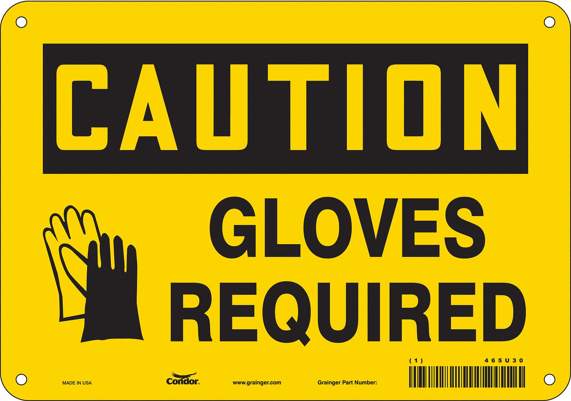 Safety Sign: Aluminum, Mounting Holes Sign Mounting, 7 in x 10 in Nominal Sign Size, 0.032 in Thick