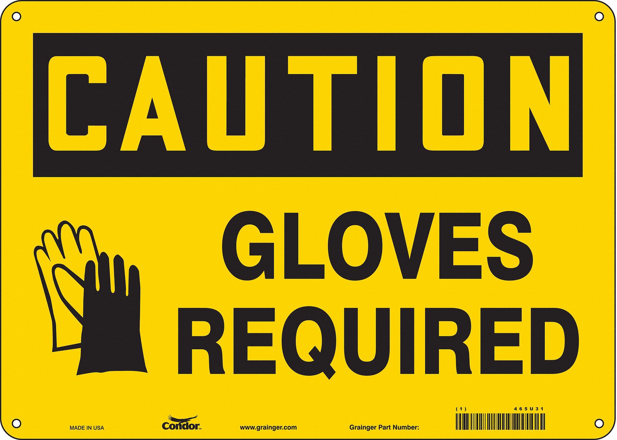 Safety Sign: Aluminum, Mounting Holes Sign Mounting, 10 in x 14 in Nominal Sign Size, 0.032 in Thick