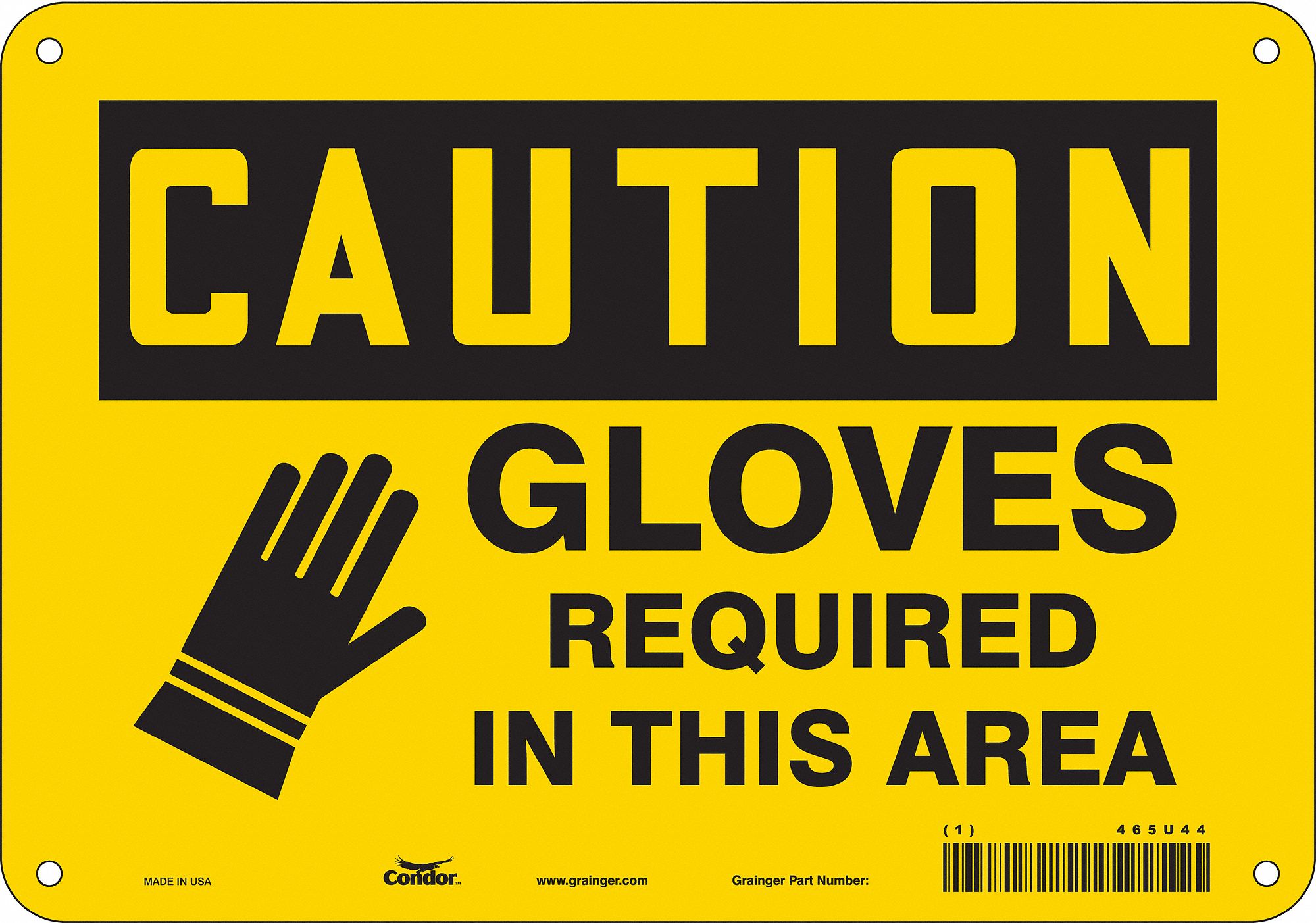 Safety Sign: Aluminum, Mounting Holes Sign Mounting, 7 in x 10 in Nominal Sign Size, 0.032 in Thick