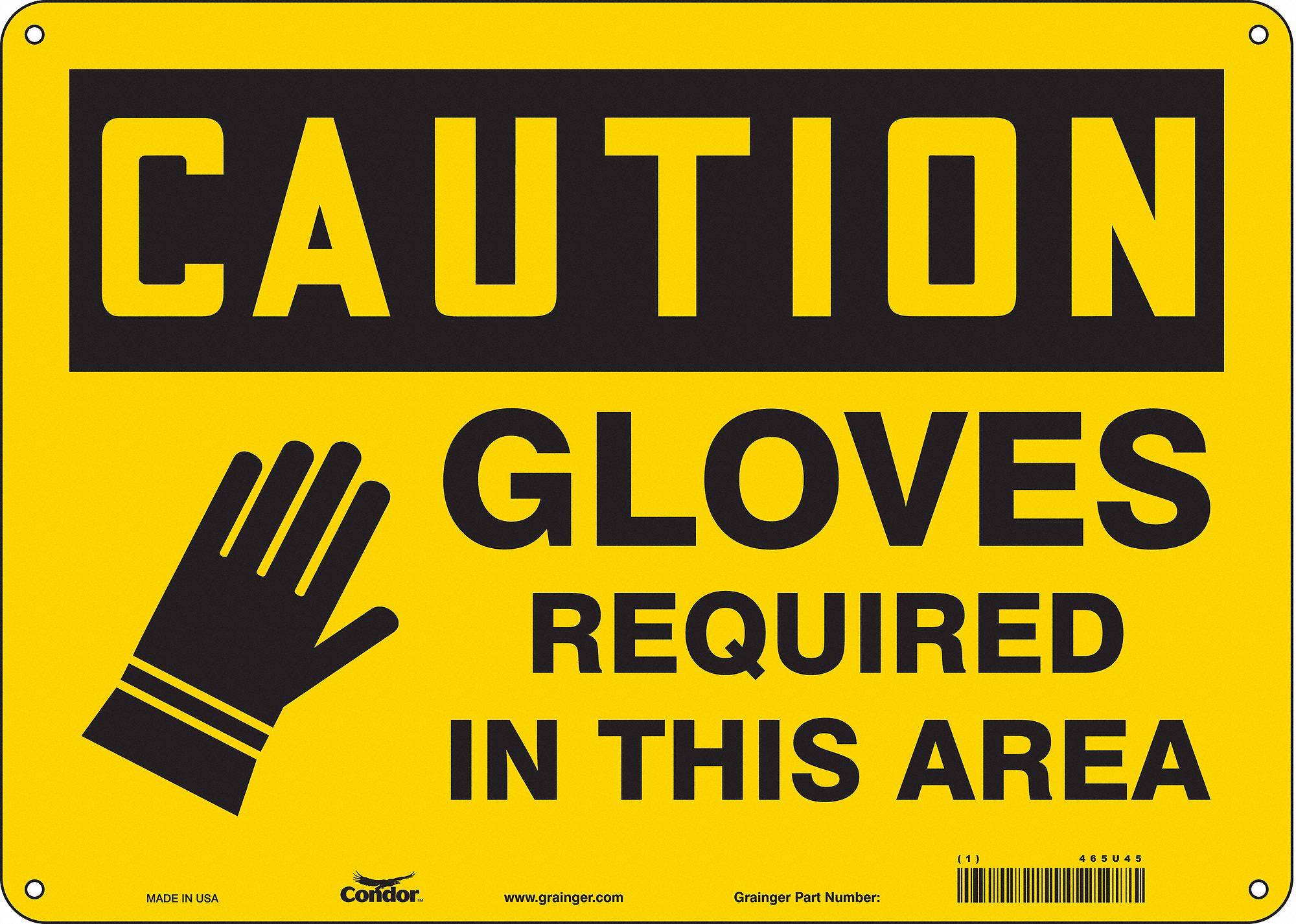 Safety Sign: Aluminum, Mounting Holes Sign Mounting, 10 in x 14 in Nominal Sign Size, 0.032 in Thick