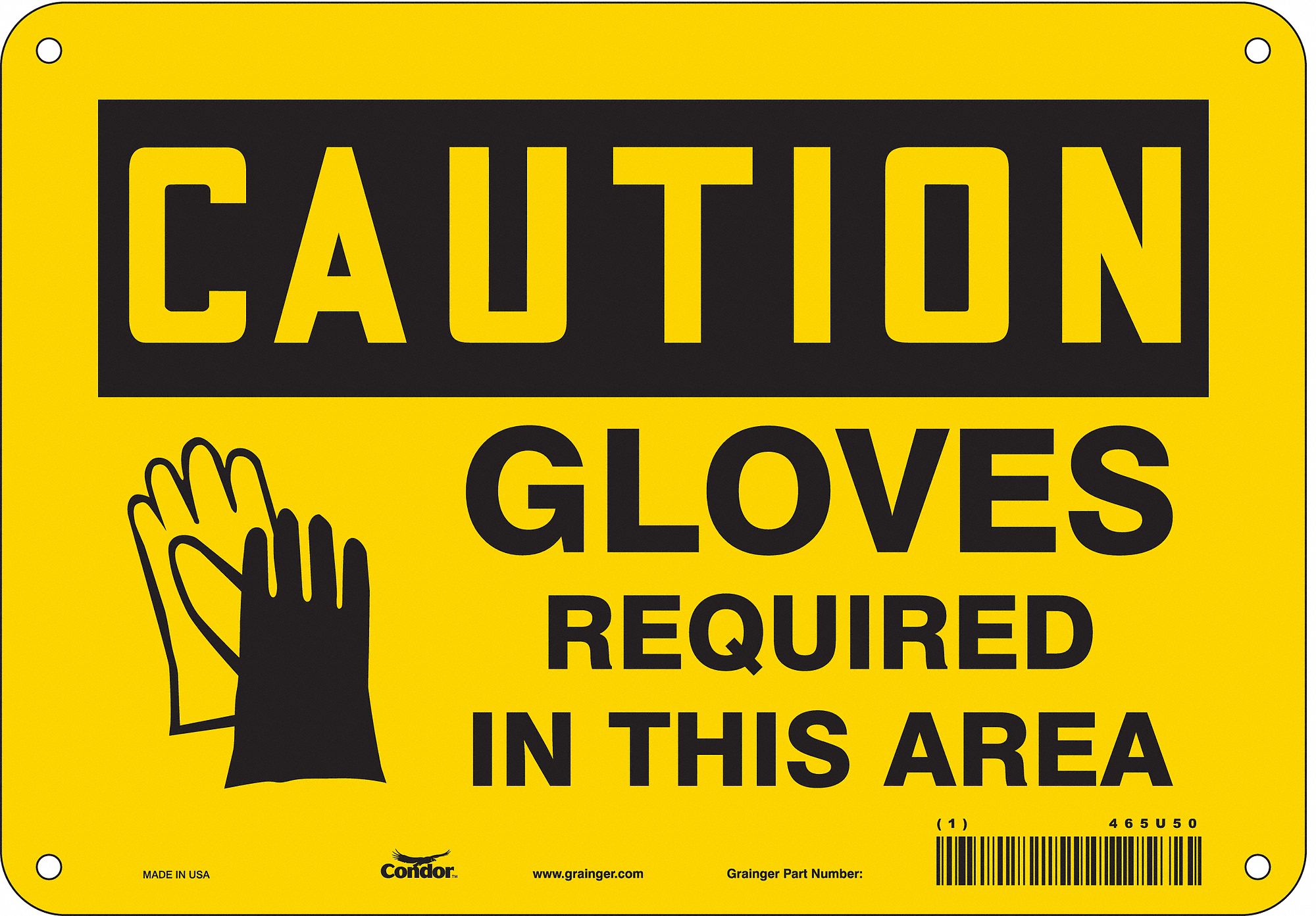 Safety Sign: Aluminum, Mounting Holes Sign Mounting, 7 in x 10 in Nominal Sign Size, 0.032 in Thick