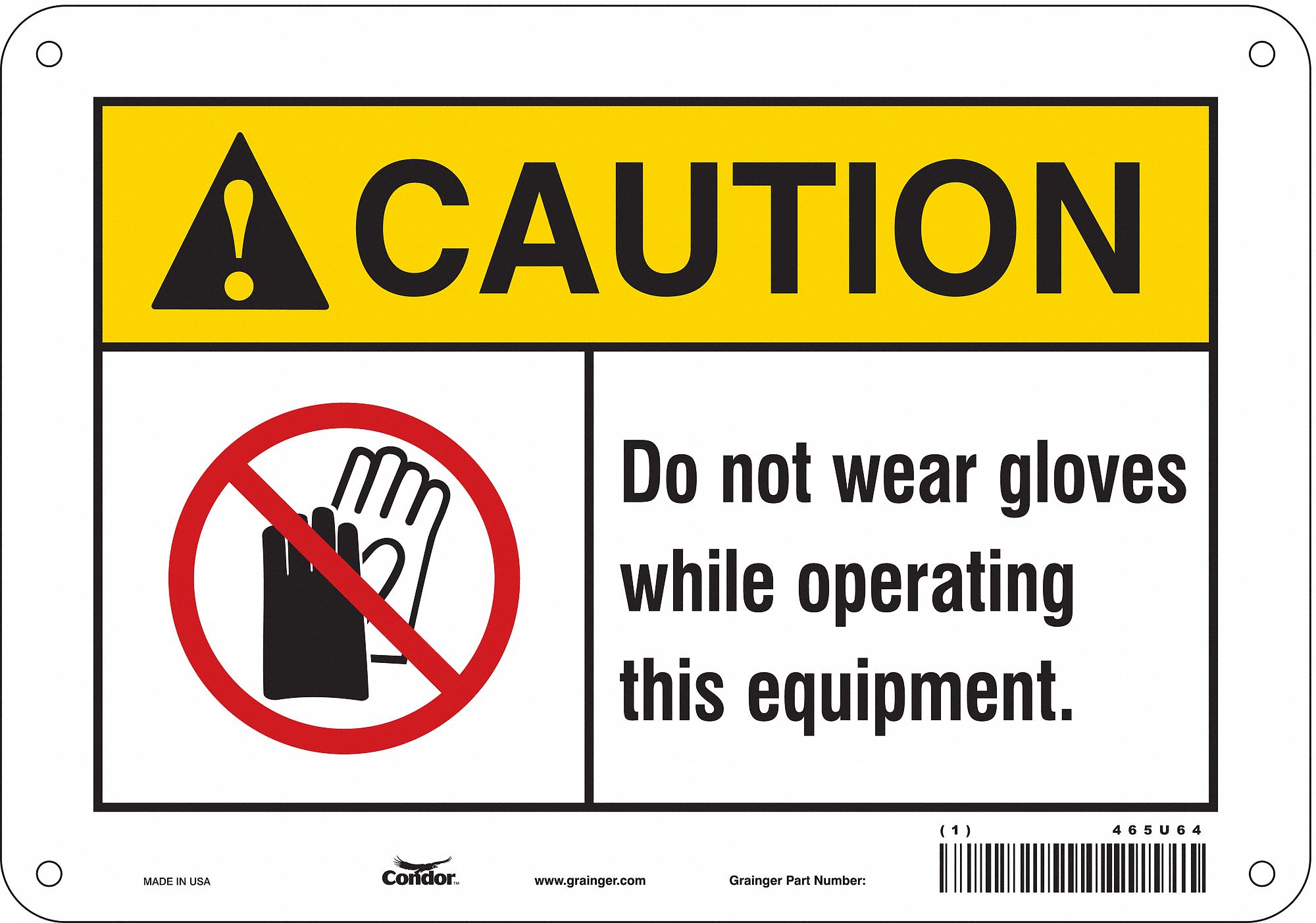 Safety Sign: Aluminum, Mounting Holes Sign Mounting, 7 in x 10 in Nominal Sign Size, 0.032 in Thick