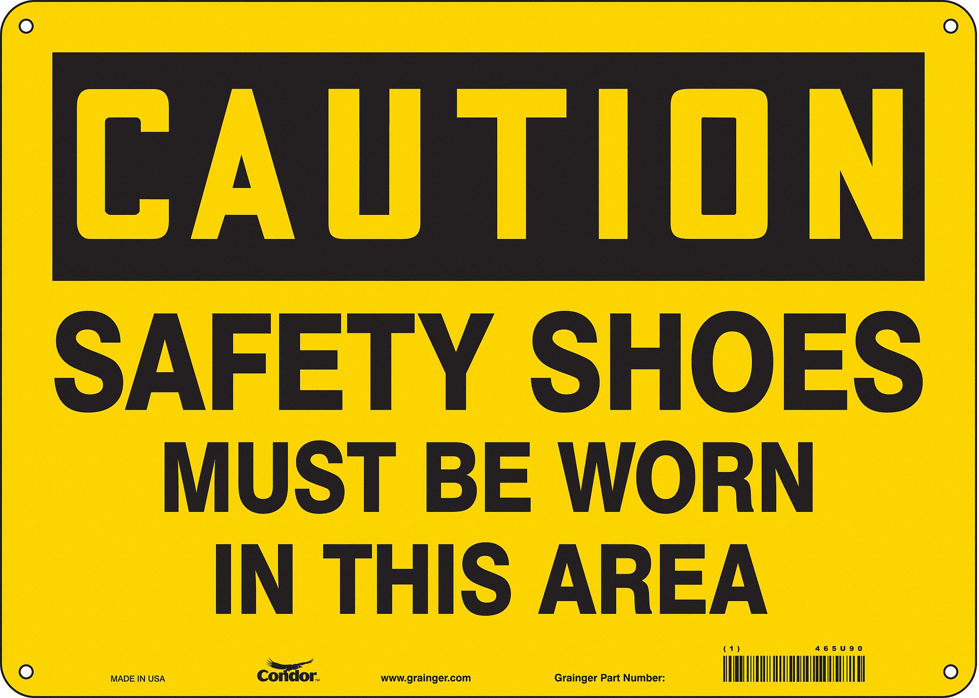 Safety Sign: Polyethylene, Mounting Holes Sign Mounting, 10 in x 14 in Nominal Sign Size