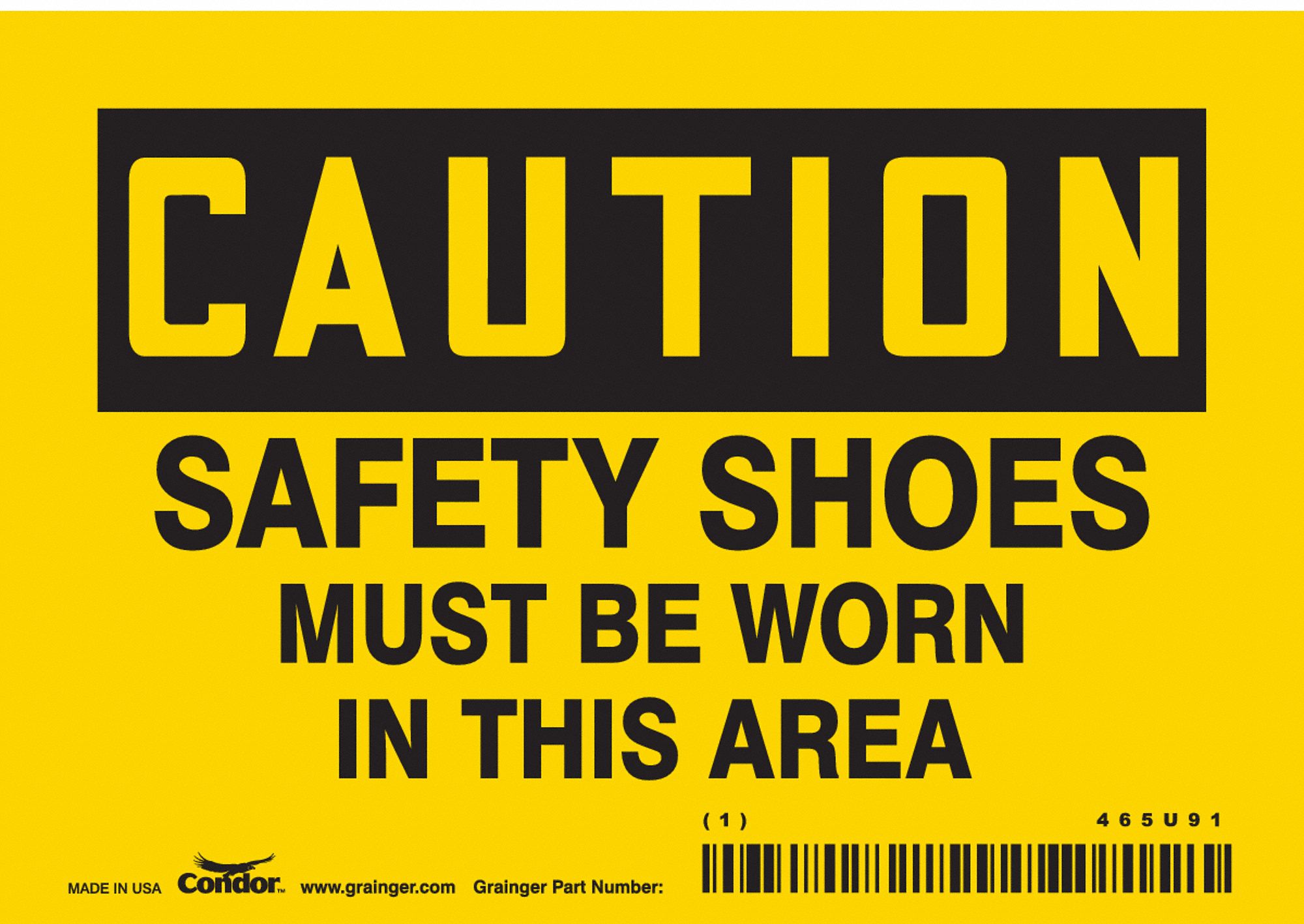 Safety Sign: Vinyl, Adhesive Sign Mounting, 3 1/2 in x 5 in Nominal Sign Size, Not Retroreflective