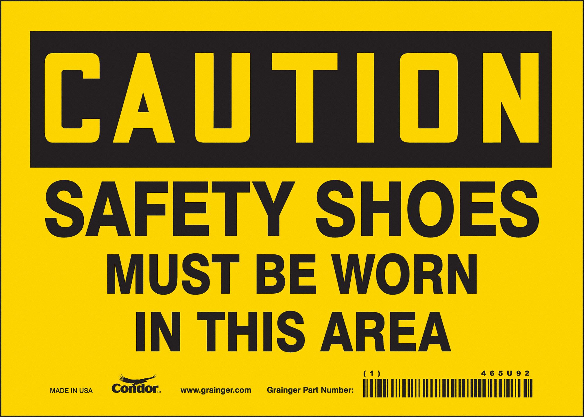Safety Sign: Vinyl, Adhesive Sign Mounting, 5 in x 7 in Nominal Sign Size, Not Retroreflective, Wall