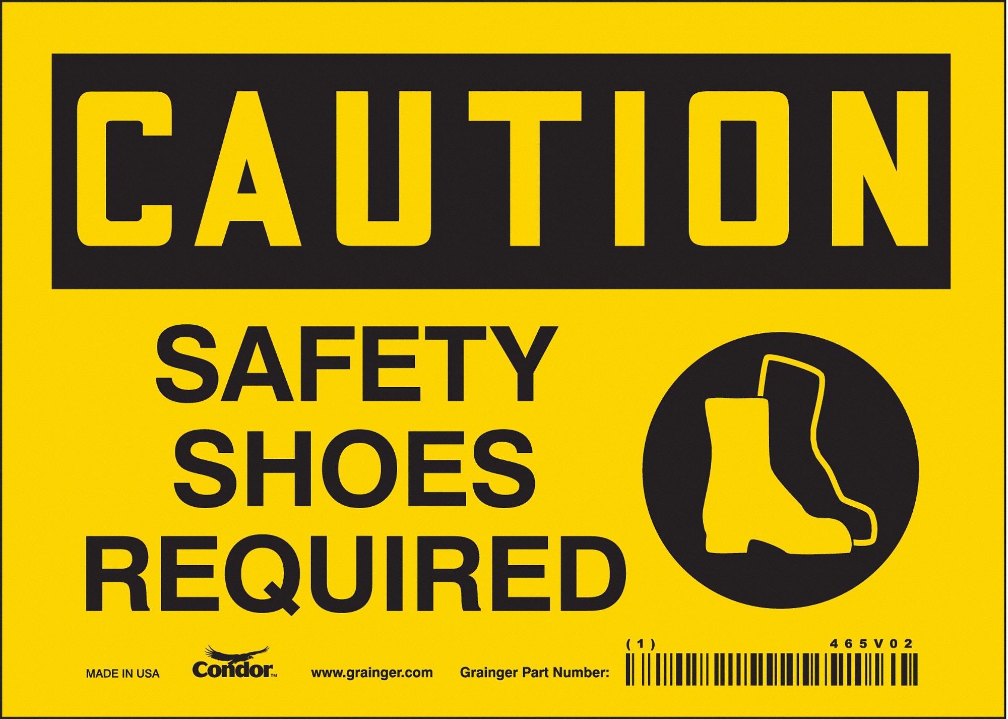 Safety Sign: Vinyl, Adhesive Sign Mounting, 5 in x 7 in Nominal Sign Size, Not Retroreflective, Wall