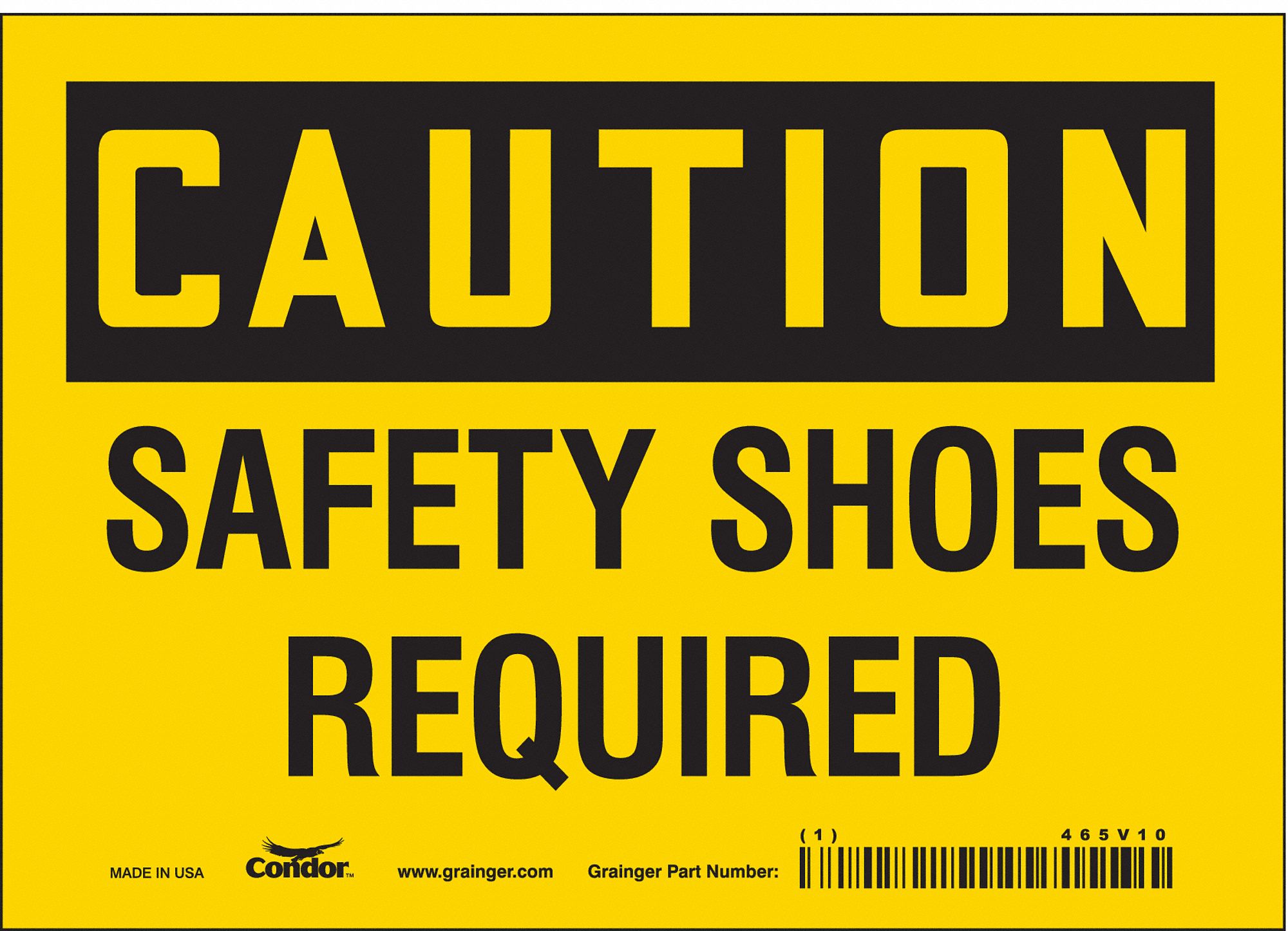 Safety Sign: Vinyl, Adhesive Sign Mounting, 5 in x 7 in Nominal Sign Size, Not Retroreflective, Wall