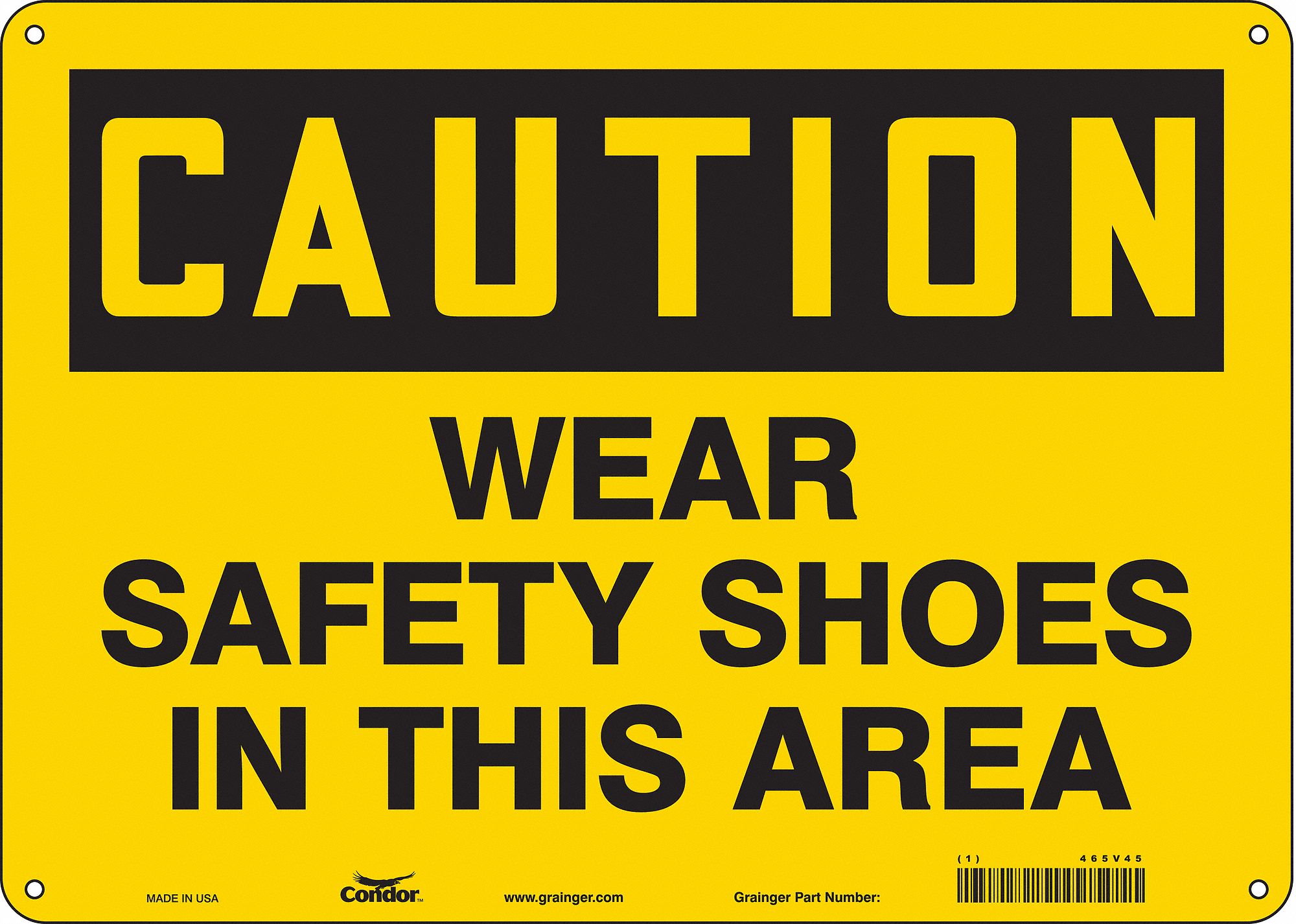 Safety Sign: Aluminum, Mounting Holes Sign Mounting, 10 in x 14 in Nominal Sign Size, 0.032 in Thick