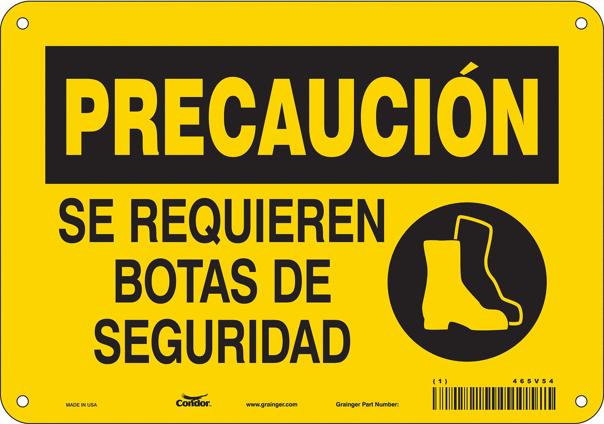Safety Sign: Aluminum, Mounting Holes Sign Mounting, 7 in x 10 in Nominal Sign Size, 0.032 in Thick