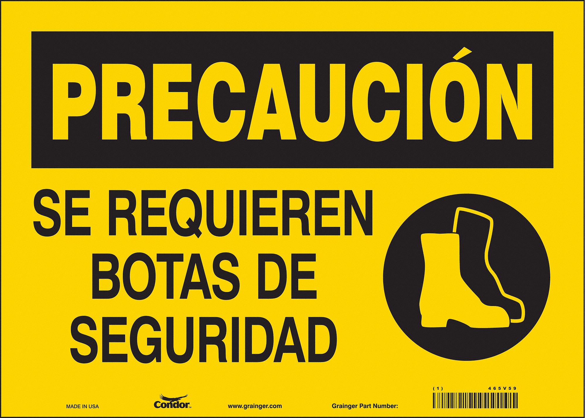 Safety Sign: Vinyl, Adhesive Sign Mounting, 10 in x 14 in Nominal Sign Size, Not Retroreflective