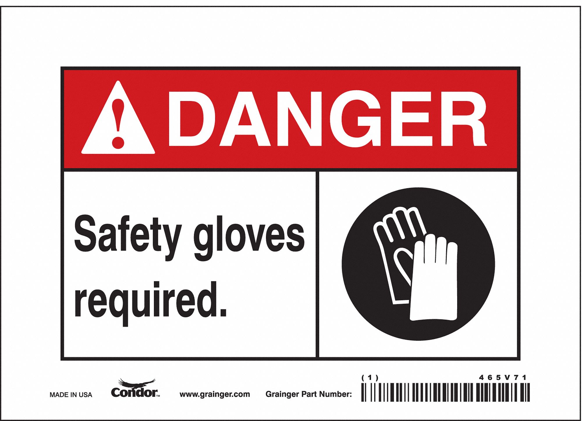 Safety Sign: Vinyl, Adhesive Sign Mounting, 5 in x 7 in Nominal Sign Size, Not Retroreflective