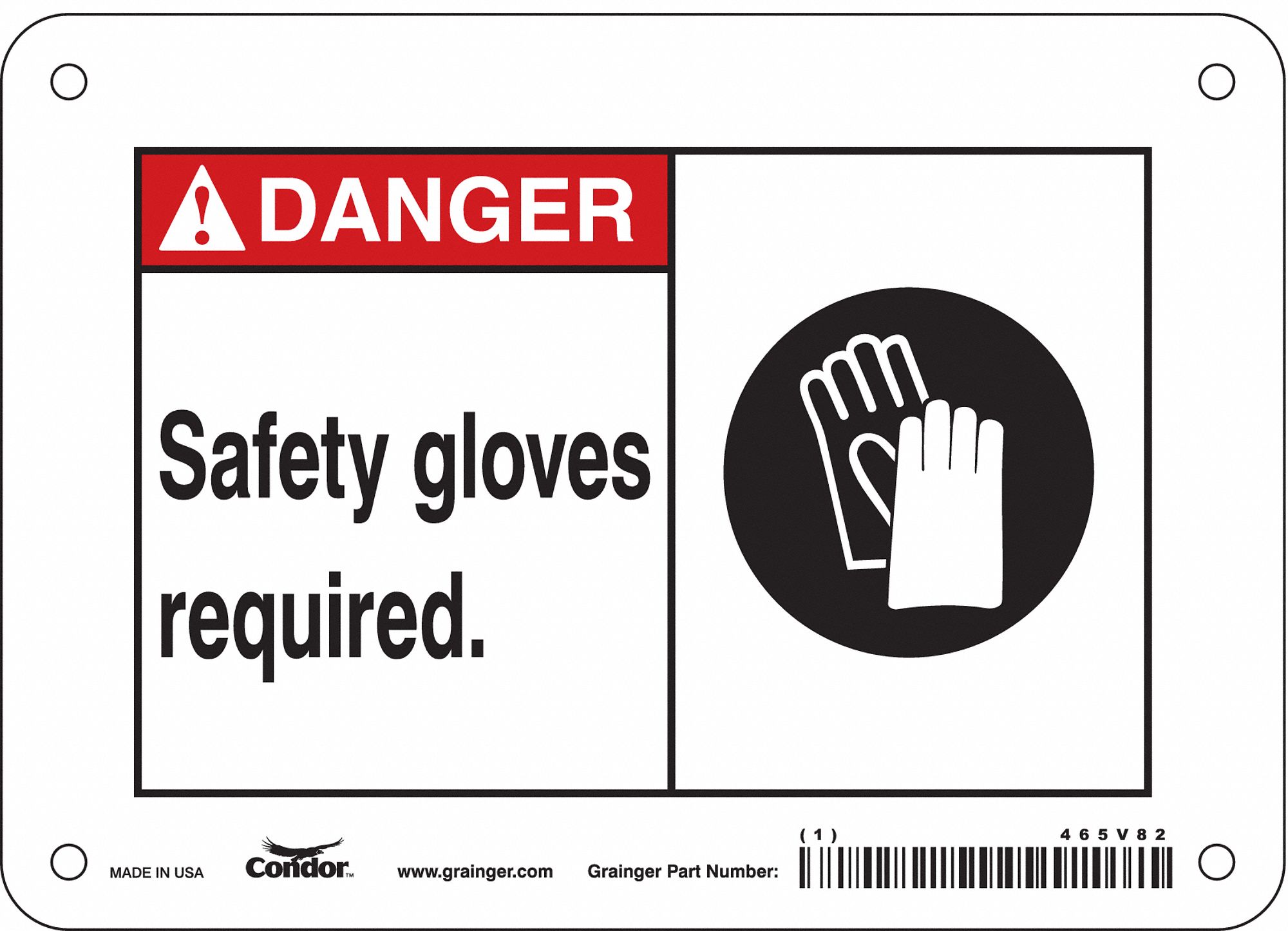 Safety Sign, 5 in x 7 in, Polyethylene