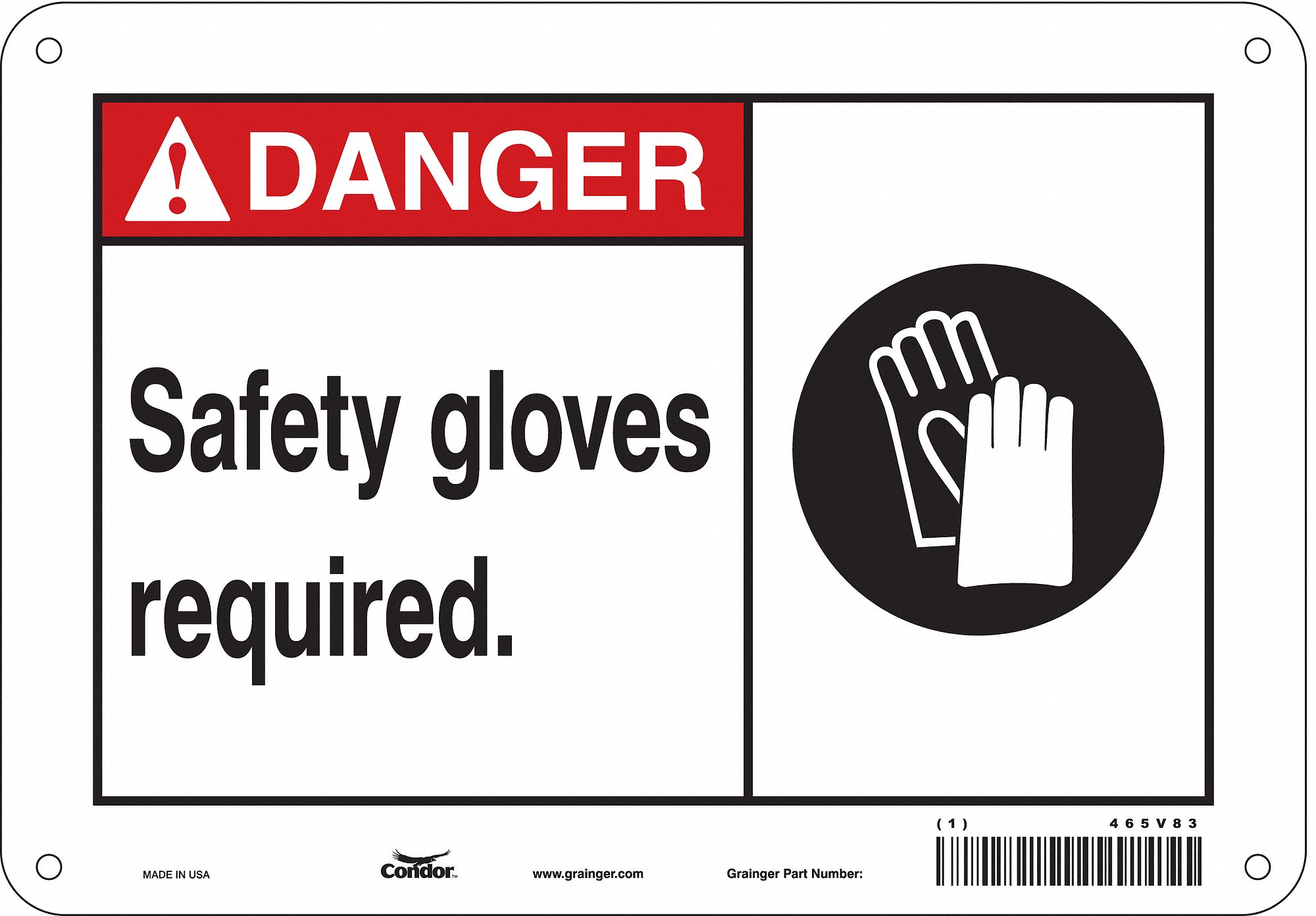 Safety Sign, 7 in x 10 in, Polyethylene