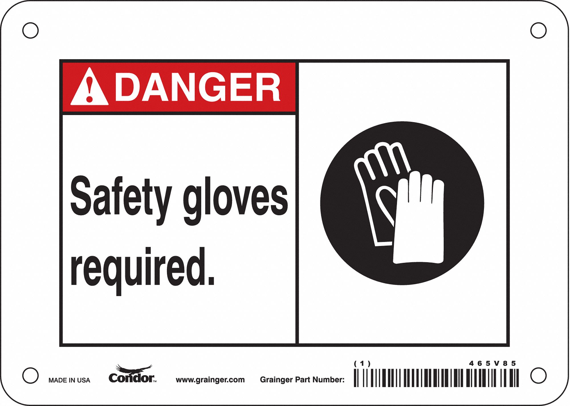 Safety Sign, 5 in x 7 in, Vinyl