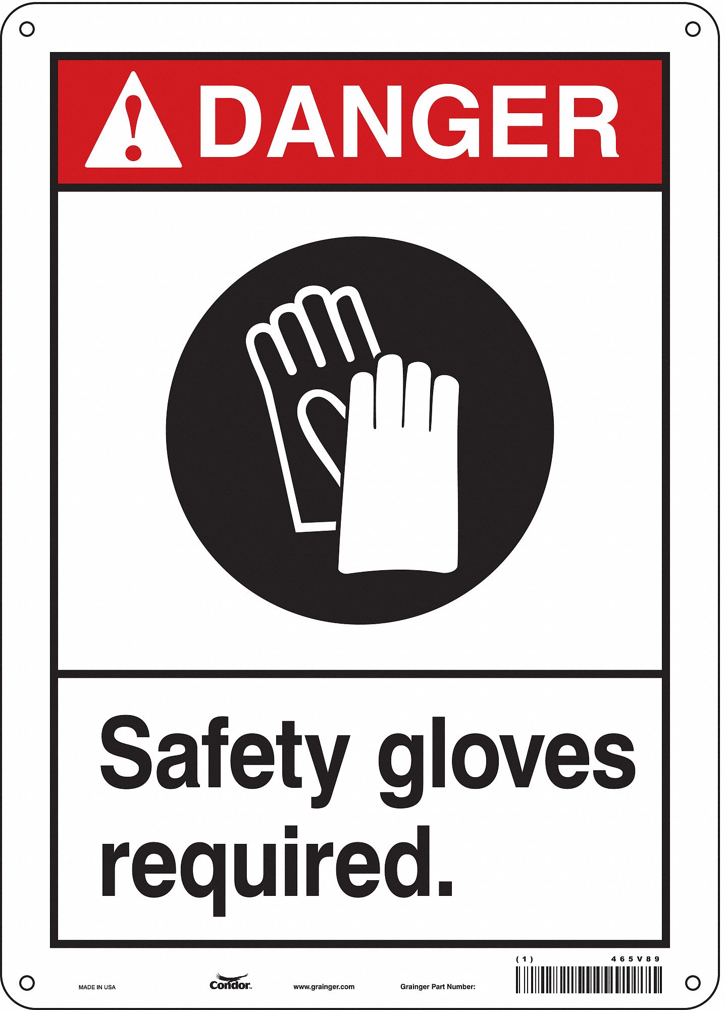 Safety Sign: Aluminum, Mounting Holes Sign Mounting, 14 in x 10 in Nominal Sign Size, 0.032 in Thick
