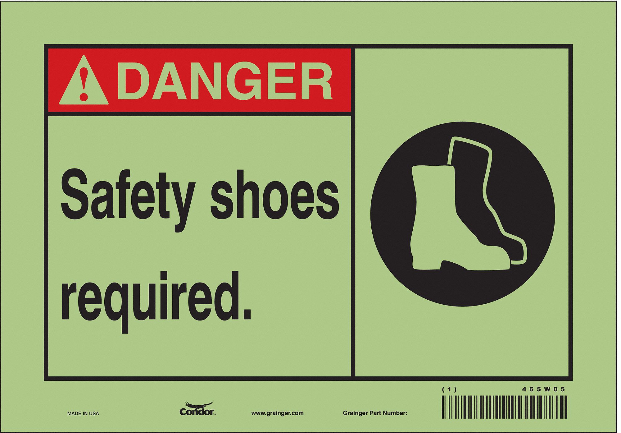 Safety Sign: Glow Vinyl, Adhesive Sign Mounting, 7 in x 10 in Nominal Sign Size, Not Retroreflective