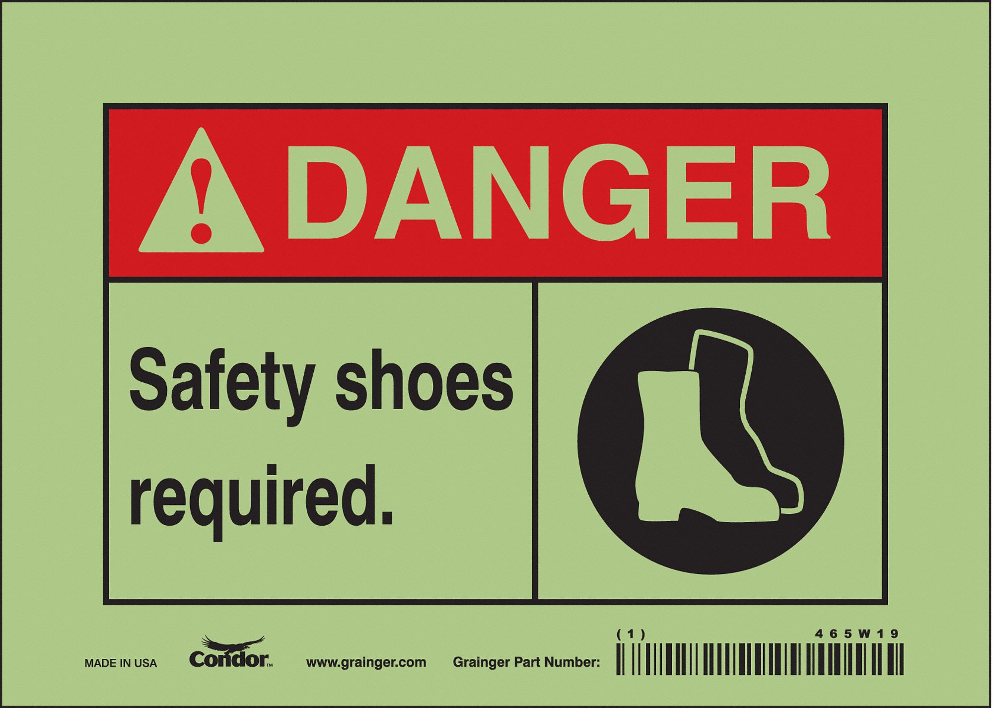 Safety Sign, 5 in x 7 in, Polyethylene