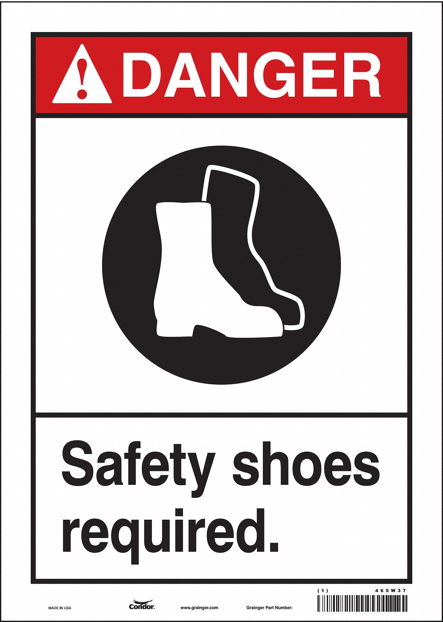 Safety Sign: Vinyl, Adhesive Sign Mounting, 14 in x 10 in Nominal Sign Size, Not Retroreflective