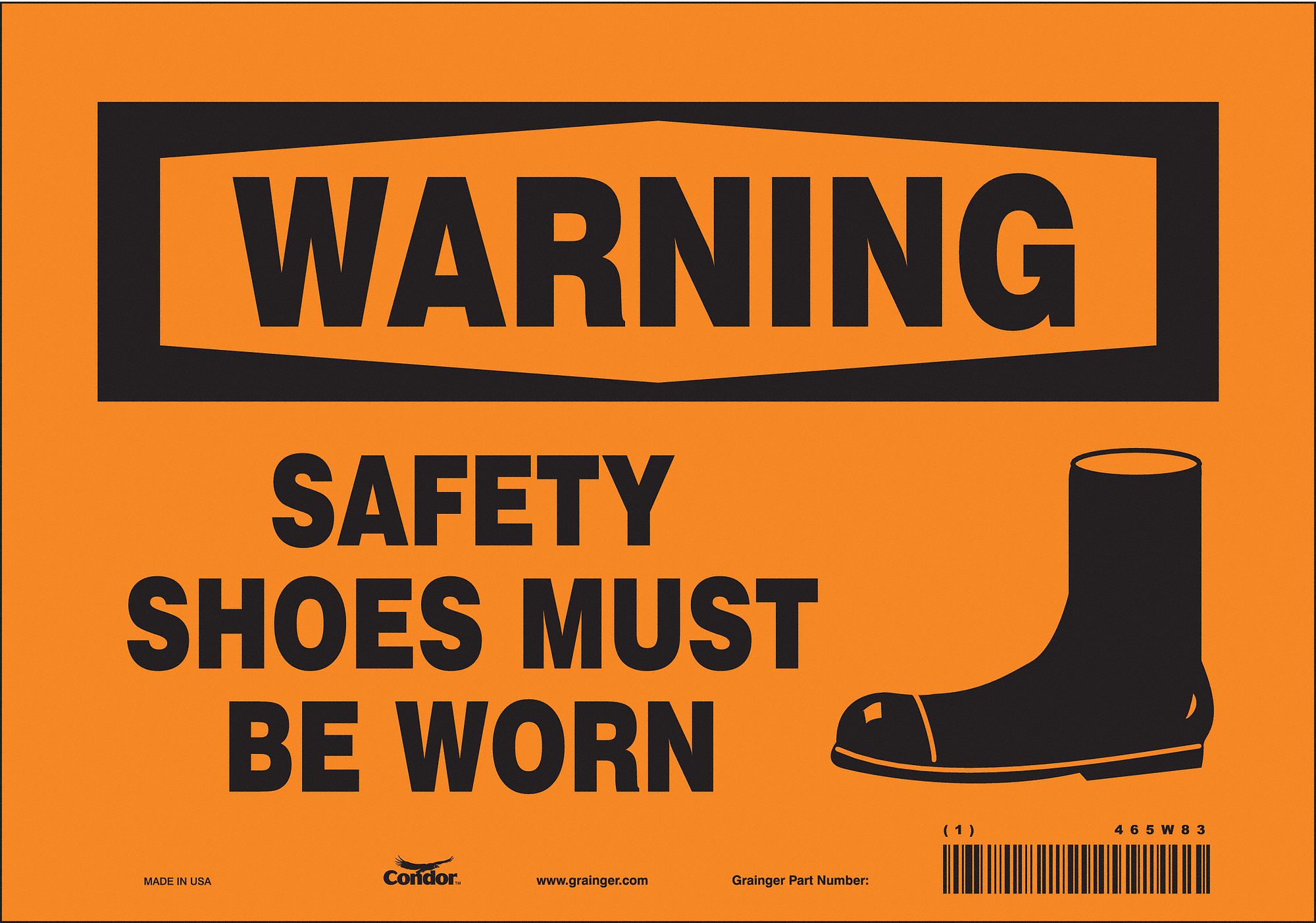 Safety Sign: Vinyl, Adhesive Sign Mounting, 7 in x 10 in Nominal Sign Size, Not Retroreflective