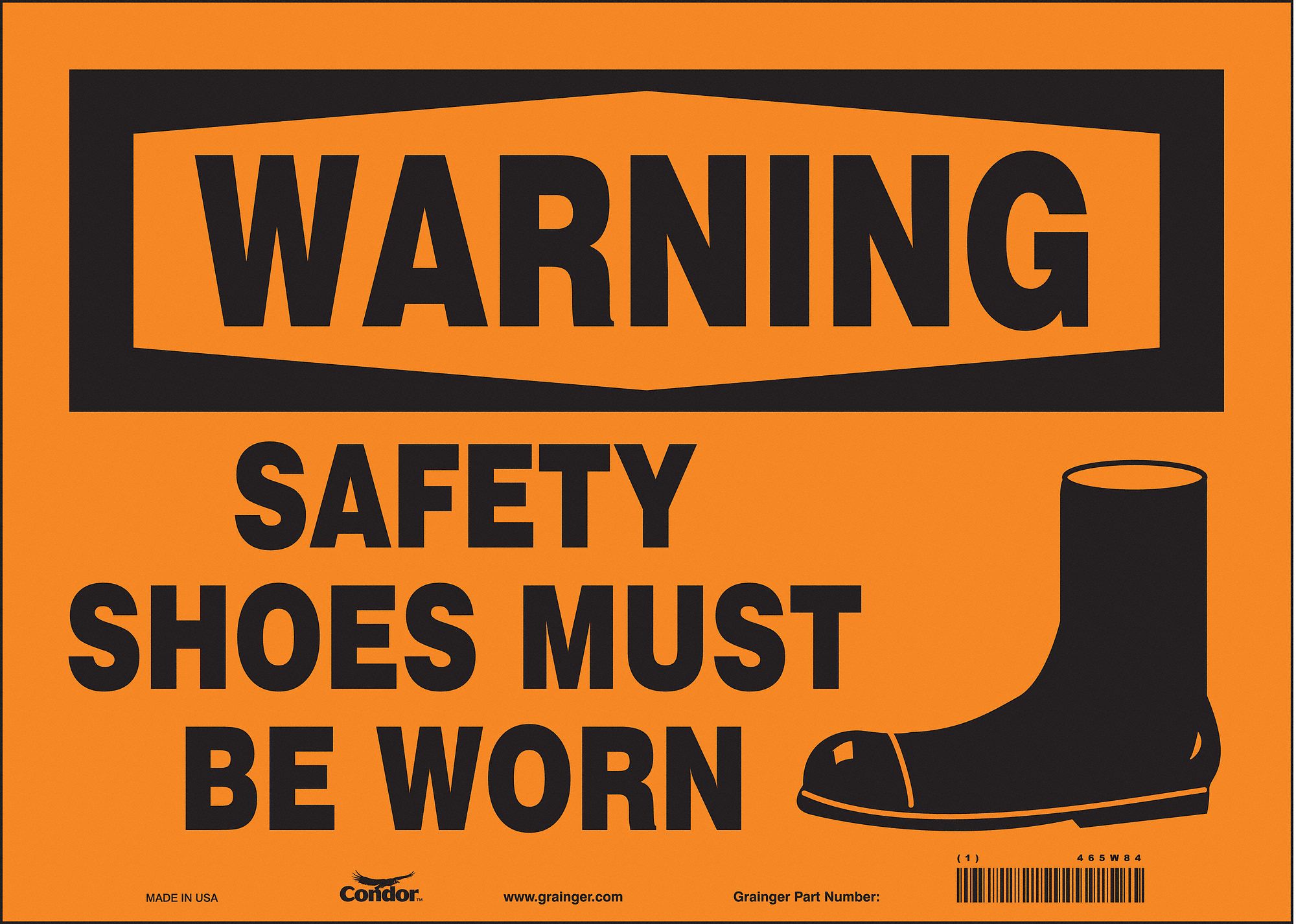 Safety Sign: Vinyl, Adhesive Sign Mounting, 10 in x 14 in Nominal Sign Size, Not Retroreflective