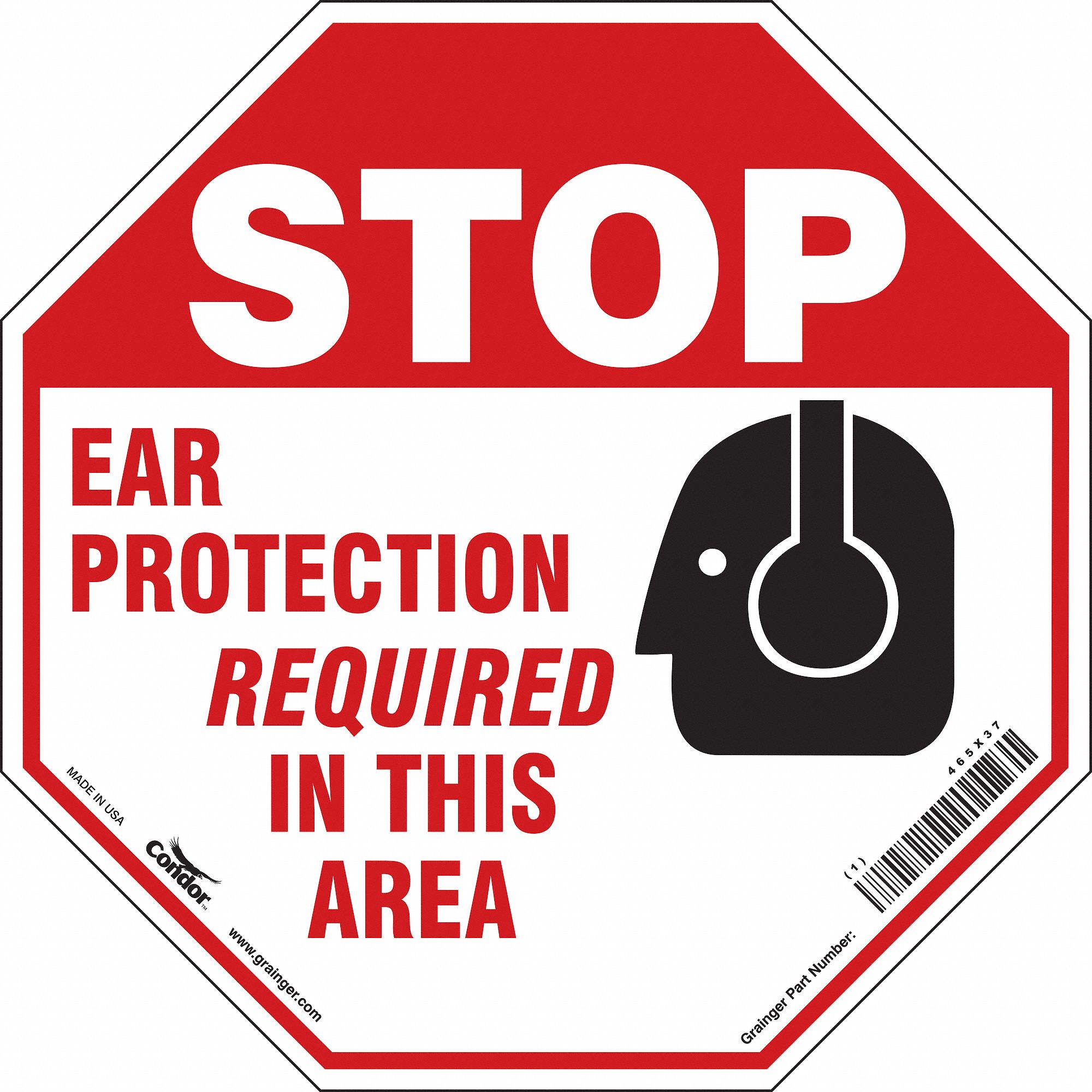 Safety Sign: Polyethylene, Mounting Holes Sign Mounting, 18 in x 18 in Nominal Sign Size, No Header
