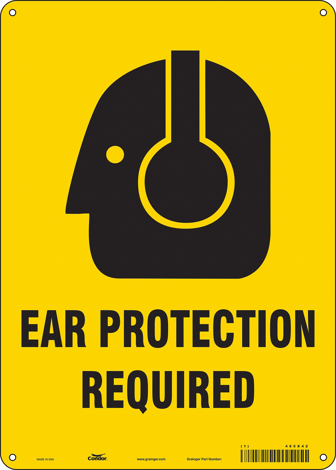 Safety Sign: Aluminum, Mounting Holes Sign Mounting, 14 in x 10 in Nominal Sign Size, 0.032 in Thick