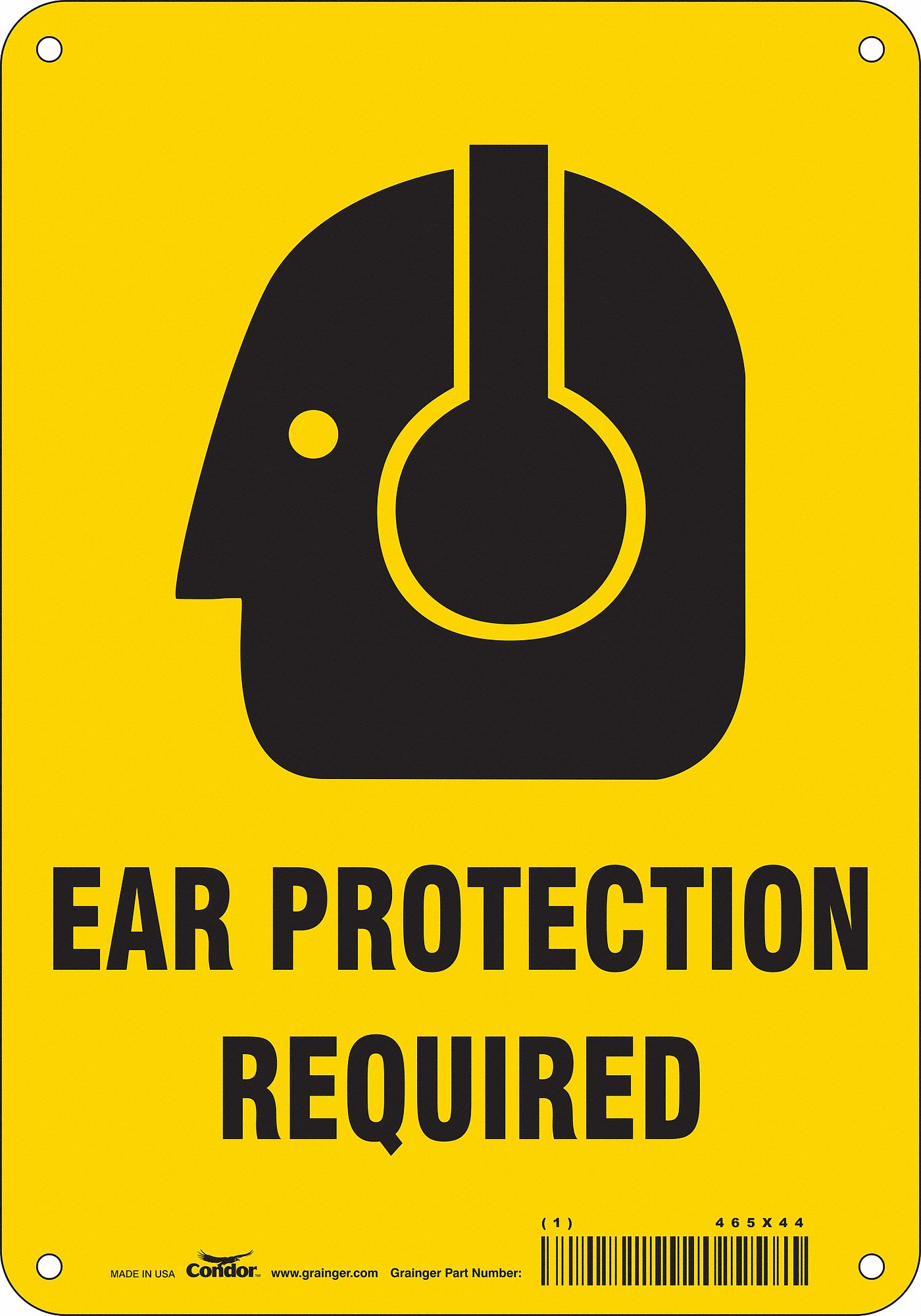 Safety Sign: Polyethylene, Mounting Holes Sign Mounting, 10 in x 7 in Nominal Sign Size, No Header