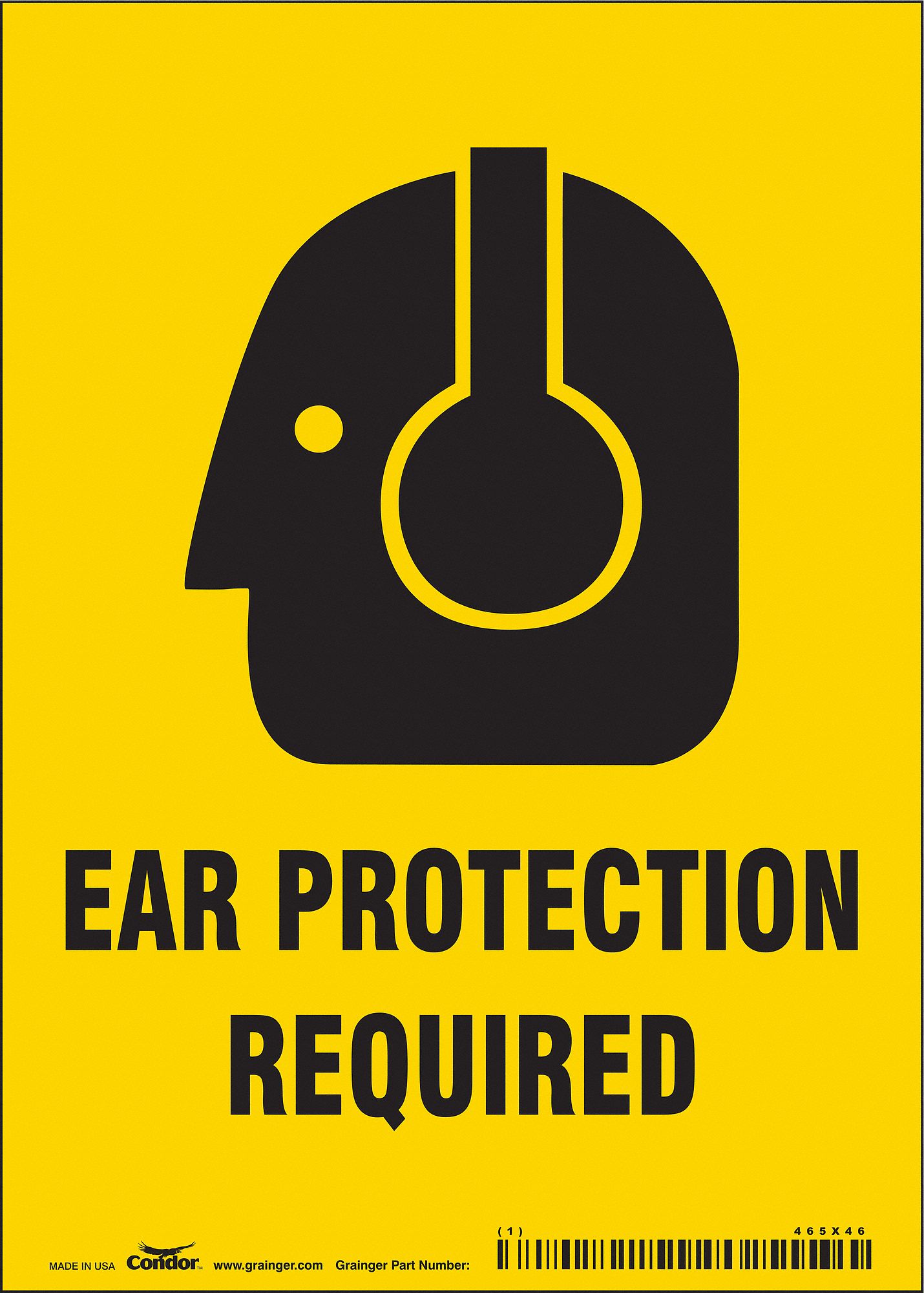 Safety Sign: Vinyl, Adhesive Sign Mounting, 7 in x 5 in Nominal Sign Size, Not Retroreflective, Wall