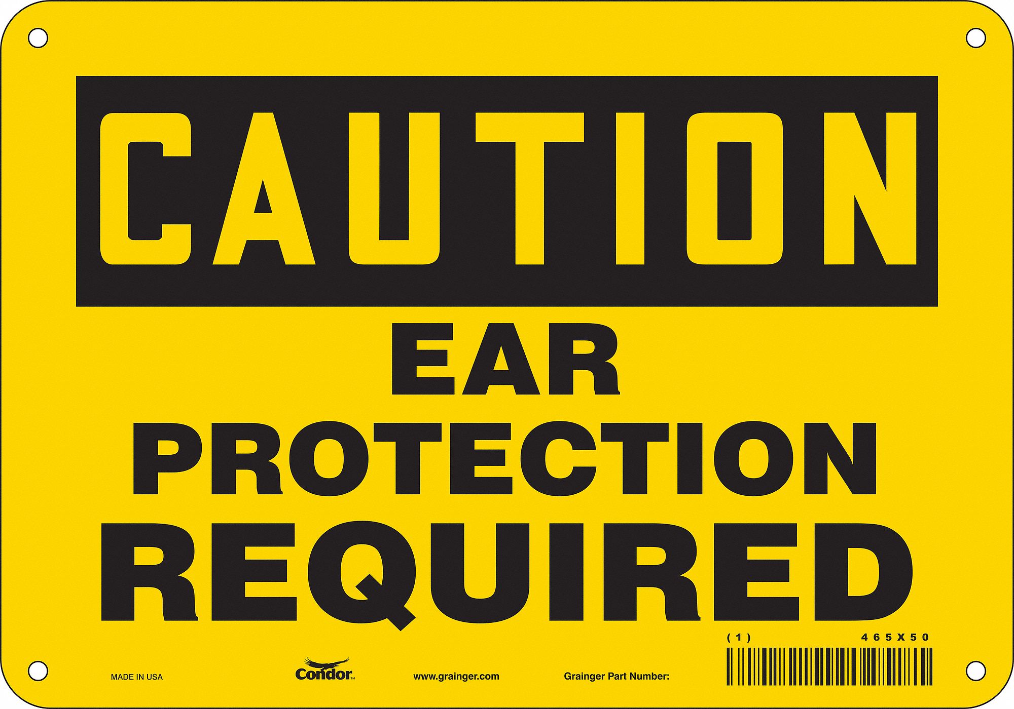 Safety Sign: Aluminum, Mounting Holes Sign Mounting, 7 in x 10 in Nominal Sign Size, 0.032 in Thick
