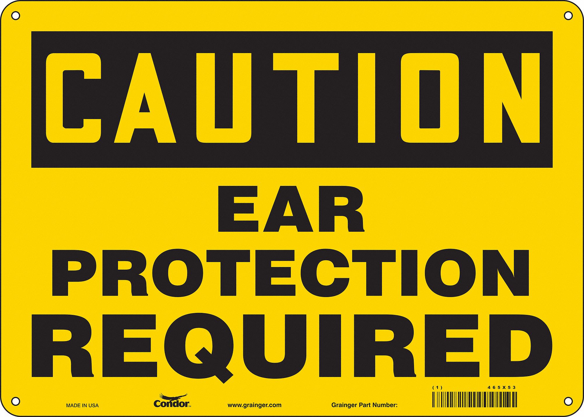 Safety Sign: Aluminum, Mounting Holes Sign Mounting, 10 in x 14 in Nominal Sign Size, 0.032 in Thick